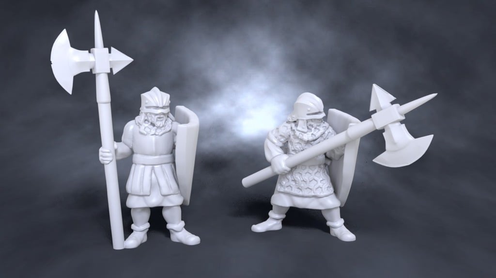 Medieval Halberdiers with Shields