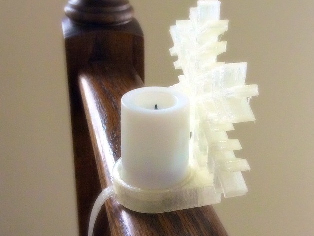 Snowflake tealight holder for banisters