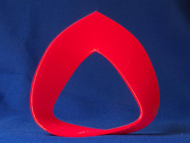 Mobius (Moebius) strip. Print vertical, needs support for base.