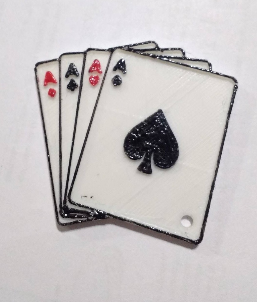 4 cards/aces keychain