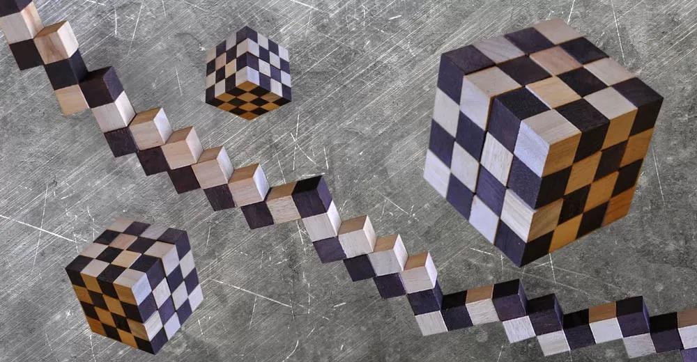 Snake Cube Puzzle Large 4x4 or Small 3x3