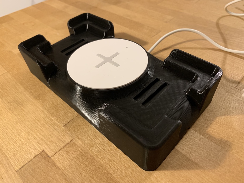 QI charging cradle for IKEA Rällen, iPhone XR and Otterbox case