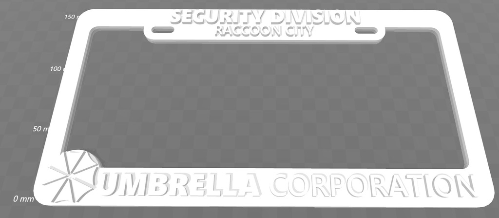Umbrella Corporation - Security Division, Raccoon City, License Plate Frame, Resident Evil