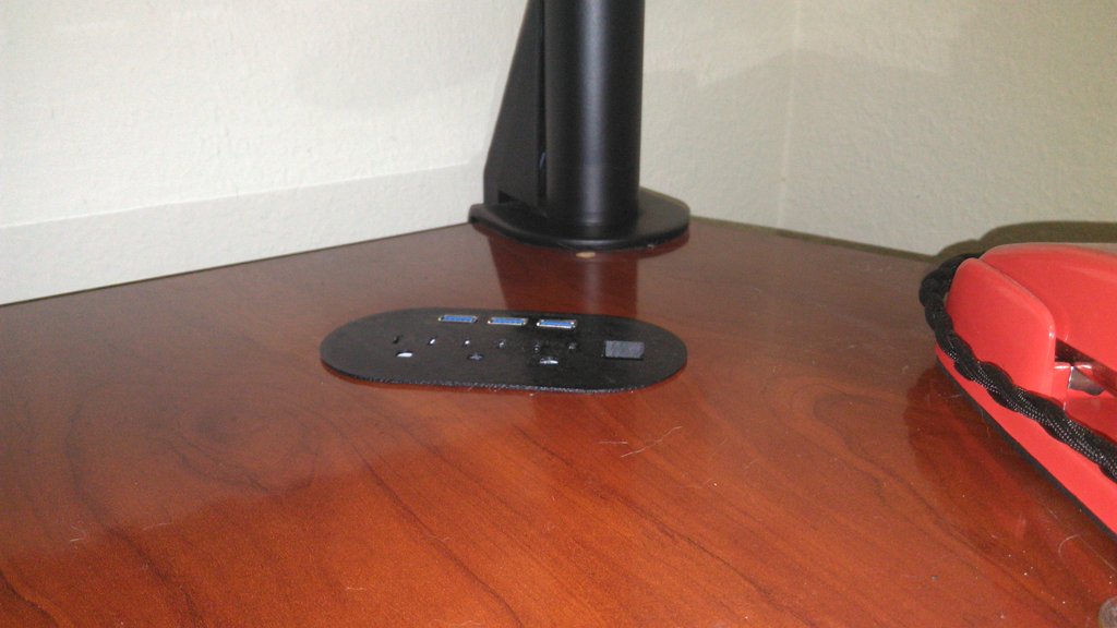 Desk Grommet with USB, AC, and Rj-45