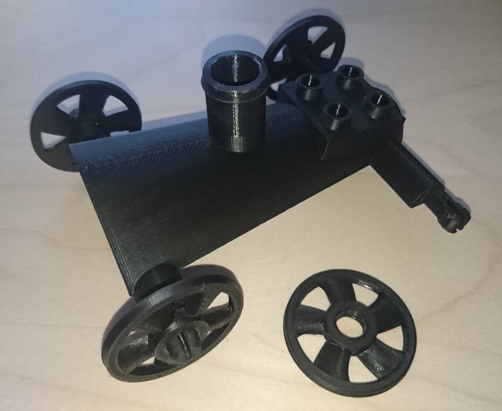 Alternative Wheel for Balloon Powered Jet Car with Snap in Wheels and Duplo Seat