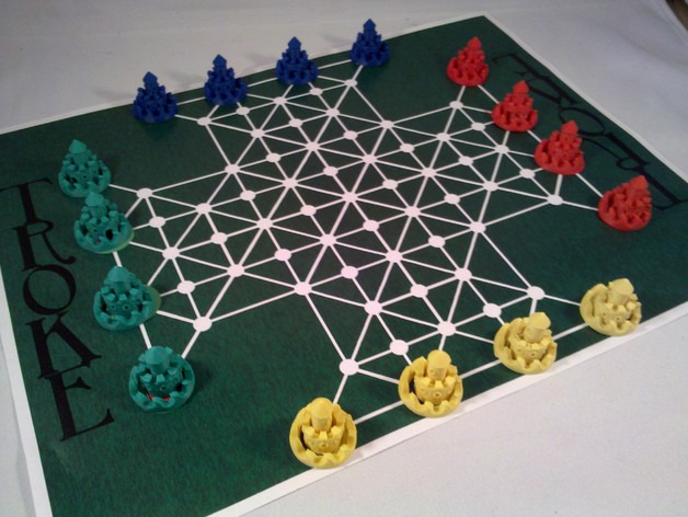Troke Game Pieces and Board 3D Print and Play
