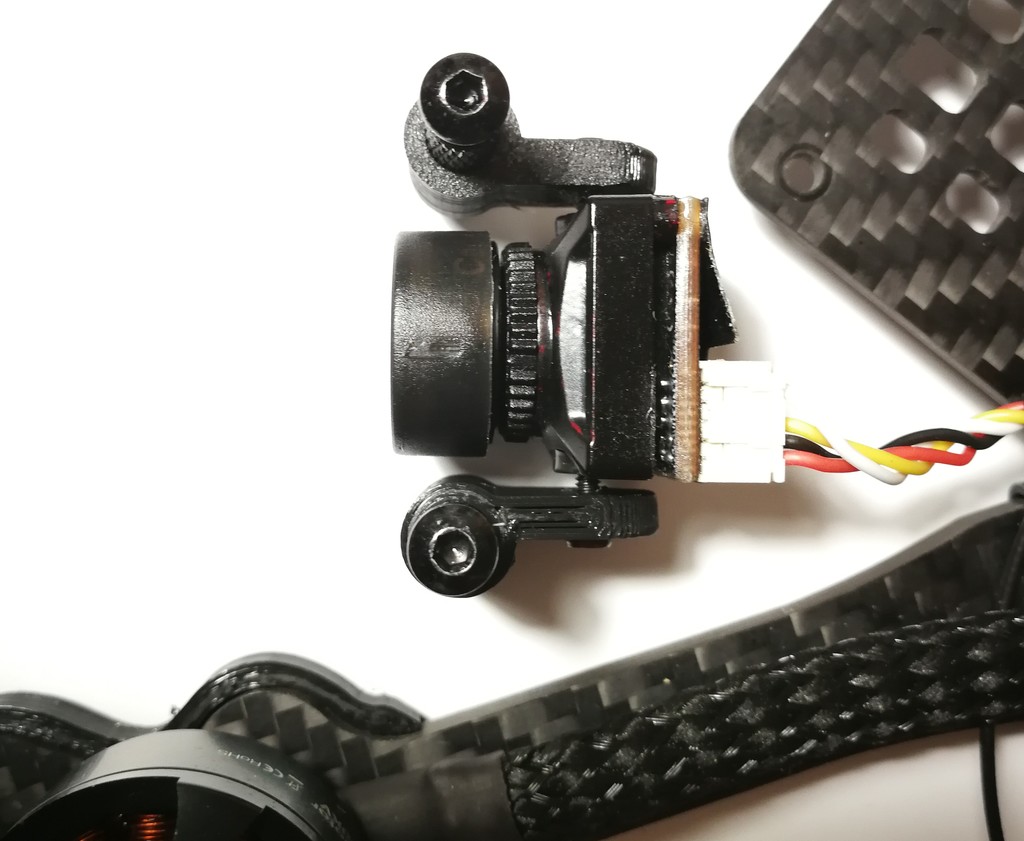 Microcamera mount on standoffs for FPV Drone