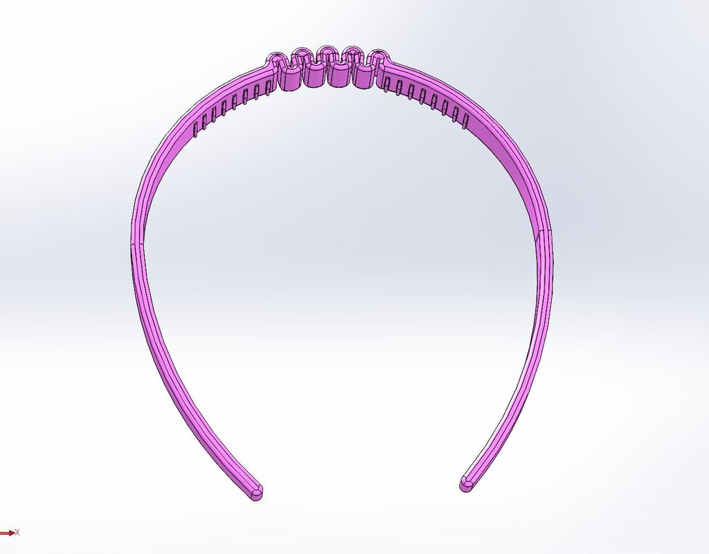Simple Hair Band with ripples to help flexibility (PLA works, fits kids & adults)
