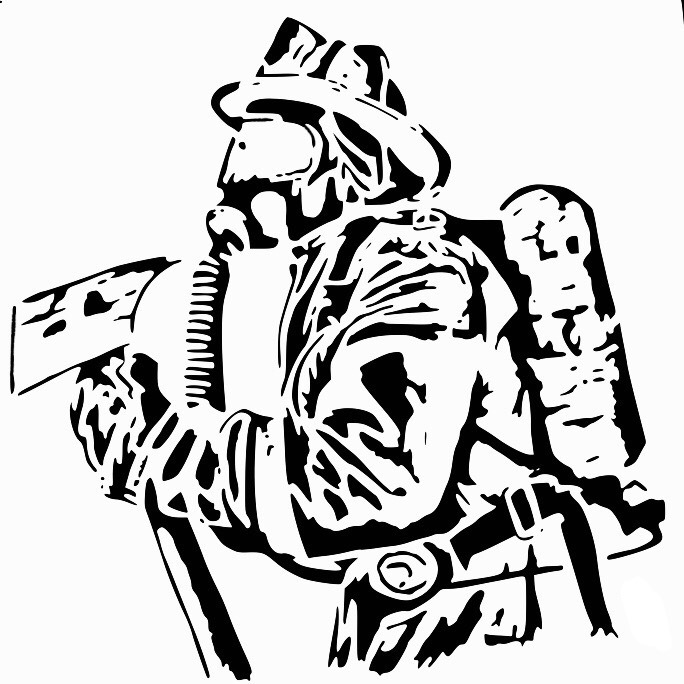 Fireman stencil