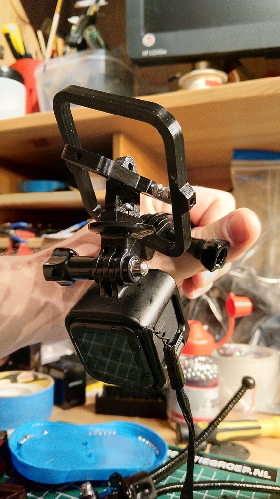GoPro Session gimbal - using 4.5mm BB and hex socket screw hinges