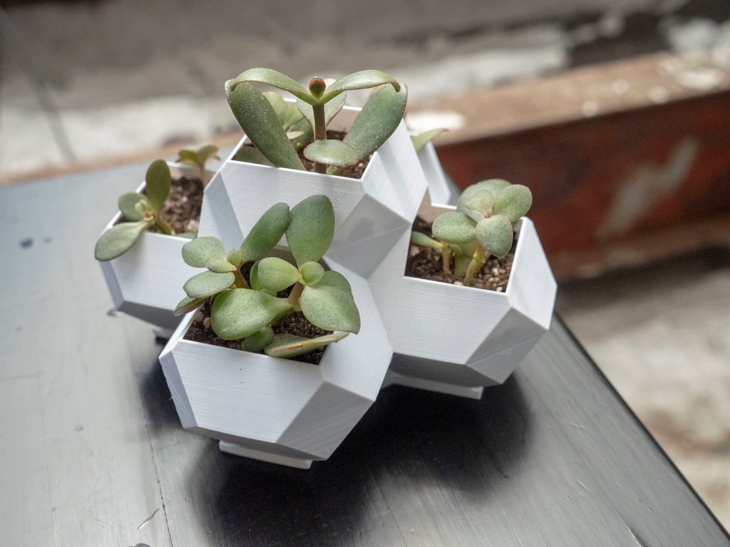 Geometric Planter with Integrated Drainage