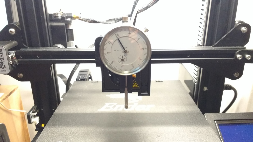 Dial indicator bracket for the Creality Ender 3 print head