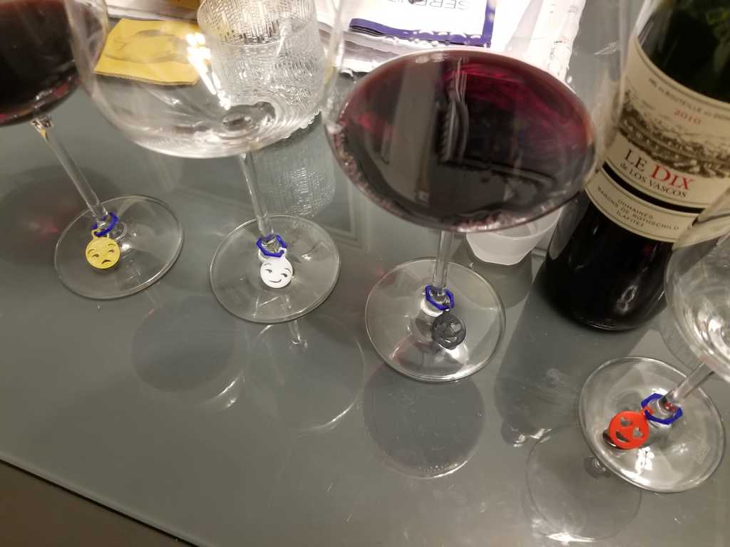 wine glass emoji charm