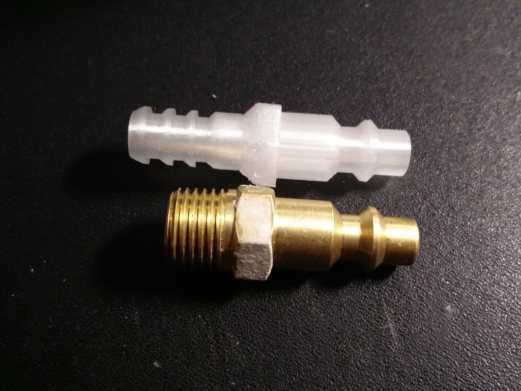 Single-part Pneumatic Connector to 1/4 inch barb adapter