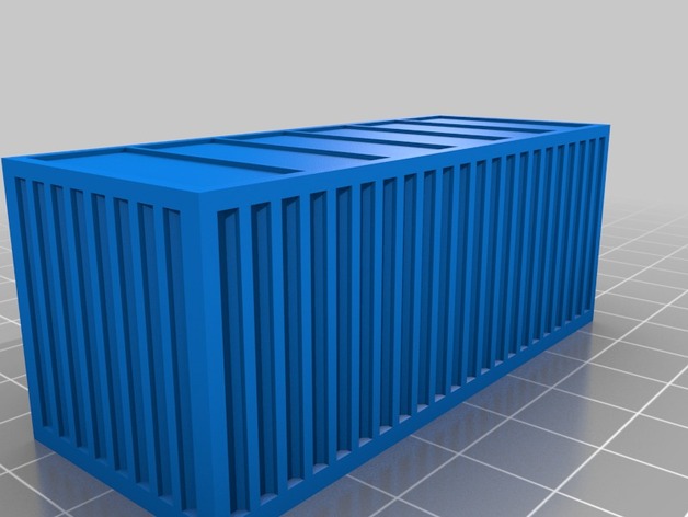 H0 Model of a 20 foot container - ribeled and smooth sides