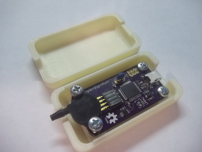 Snap-together clamshell housing for openSip+Puff