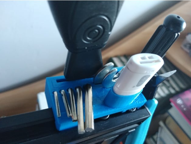 Ender 3 Tool Holder With Card Reader And Scraper