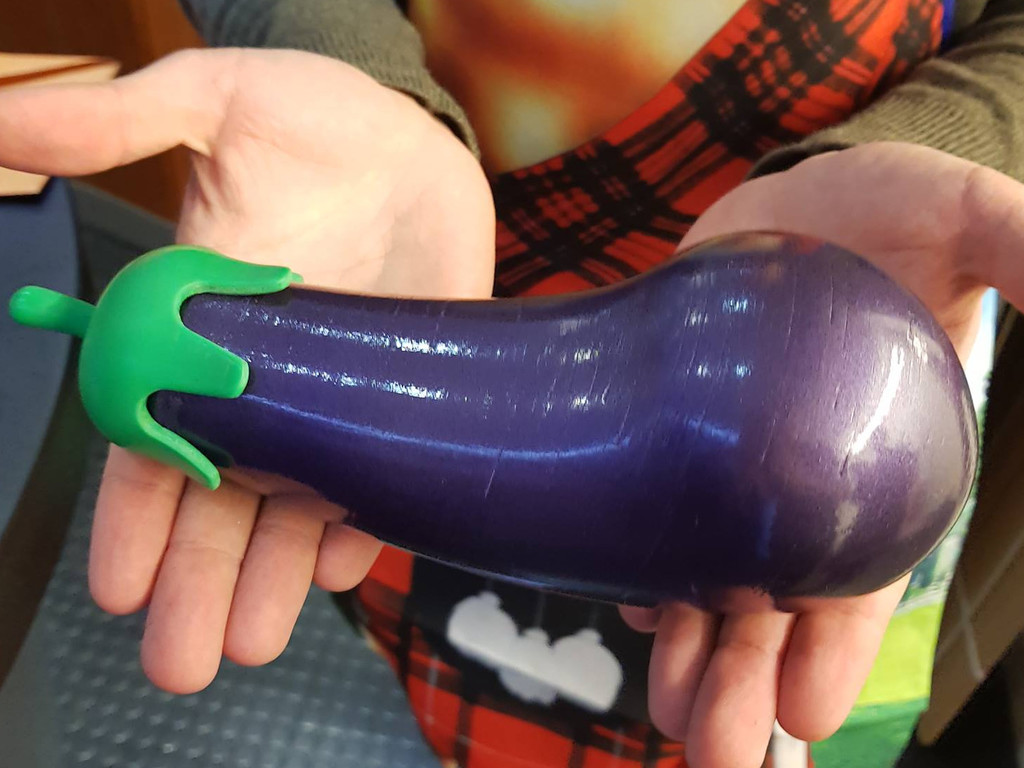 Aubergine (eggplant) emoji bottle