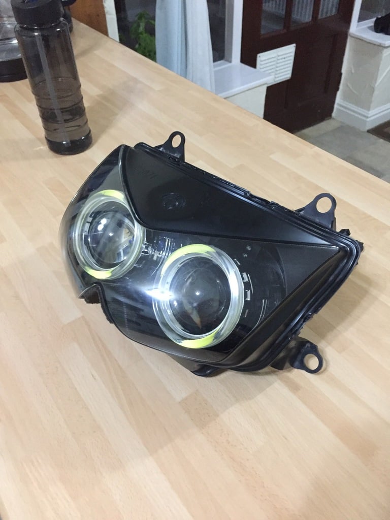 Kawasaki Z1000 Twin dual beam projector headlight conversion also fits ninja 250 KLE KLR