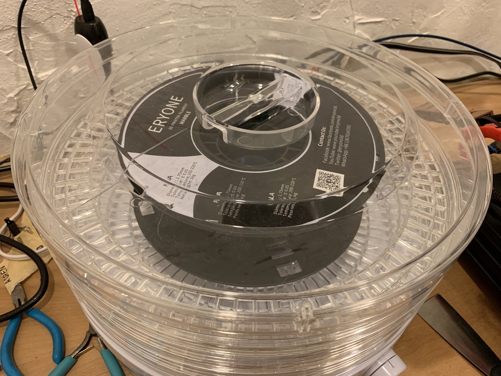 Filament Spool Carousel for use in Dehydrator