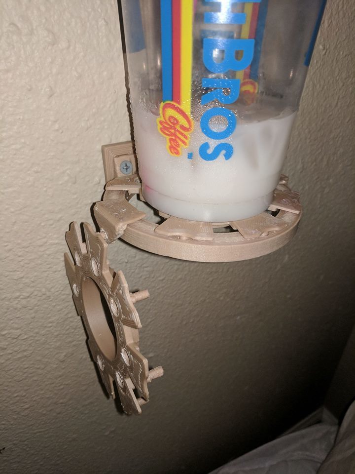Wall Mounted Cup Holder With Hook for Glasses/Adaptable Sizes