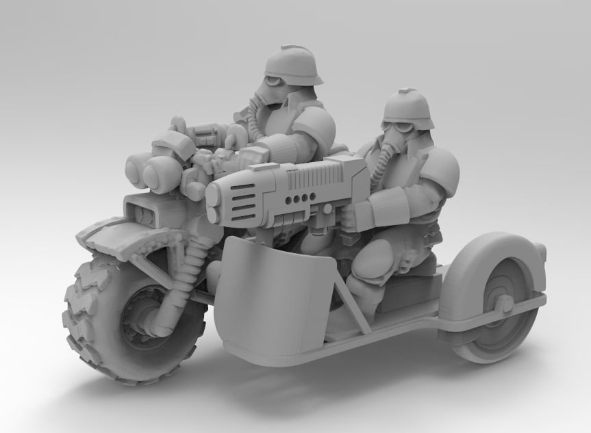 Death corps bike with sidecar