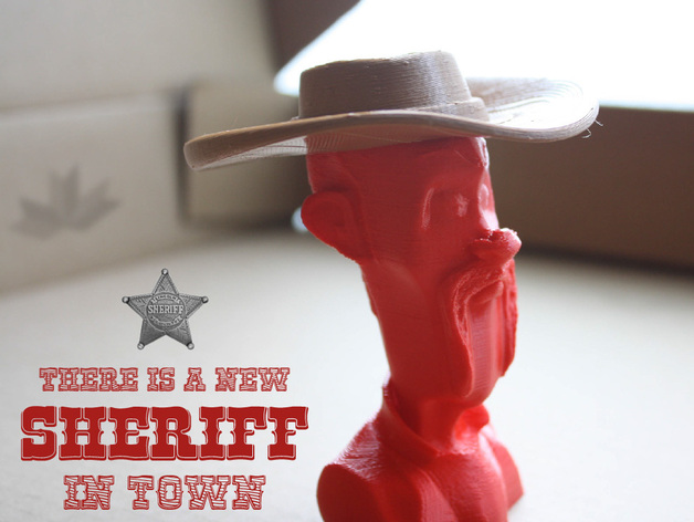 Cowboy bust with hat