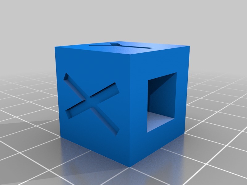 XYZ Calibration Cube with hole