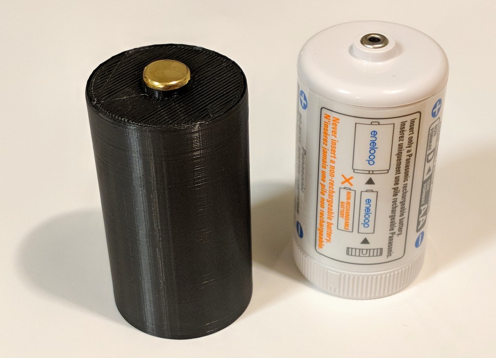Single AA-cell to D-cell battery adapter