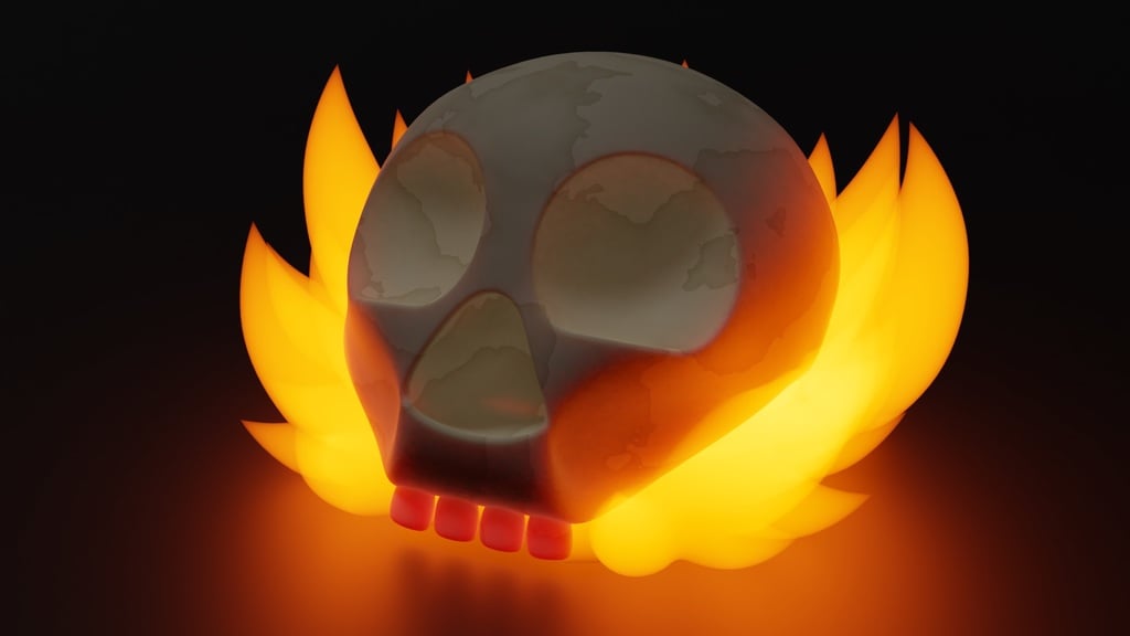 Simplified Flaming Skull (Wee Jas DnD token)