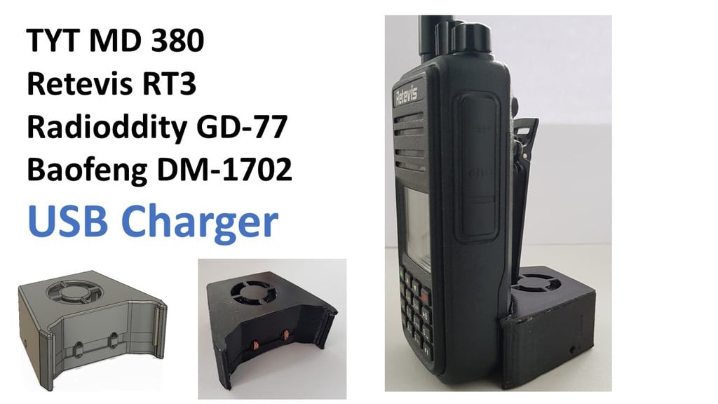 TYT MD 380, Retevis RT3, Radioddity GD-77 USB Charger