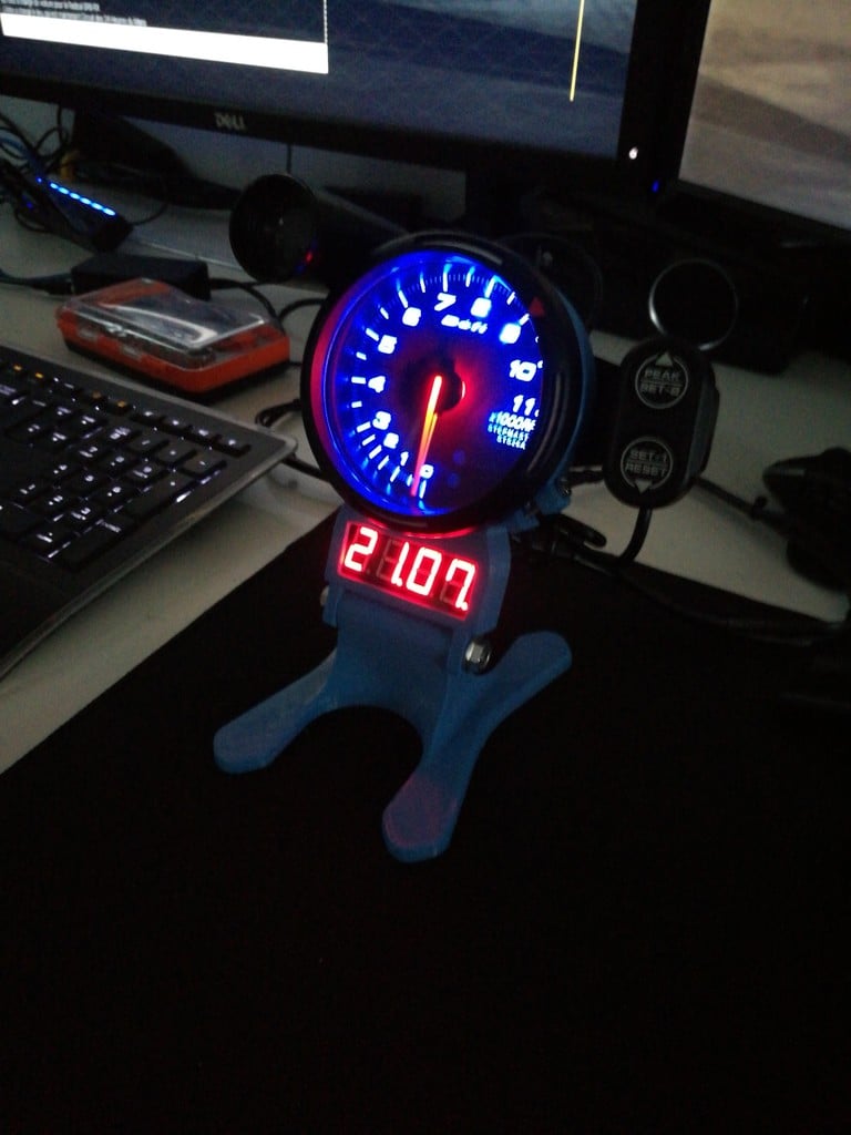 Sim Racing speed indicator for tachometer