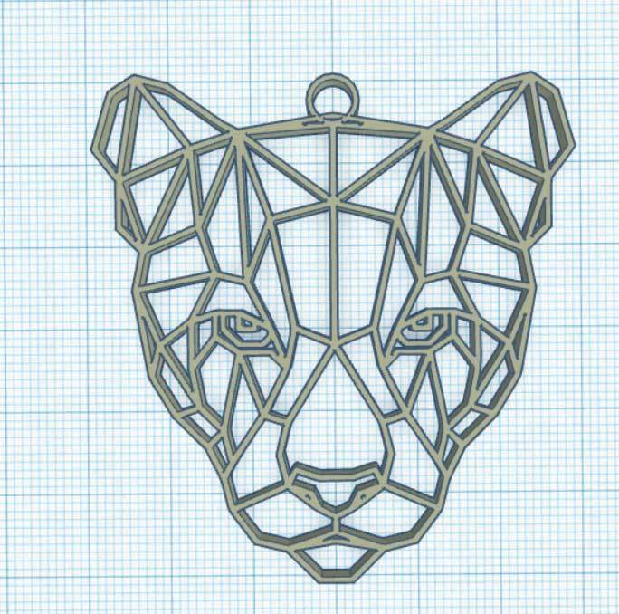 Tête de panthère géométrique - Geometric panther head