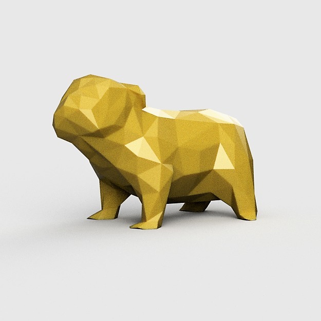English Bulldog - Low Poly - Low Polygon model