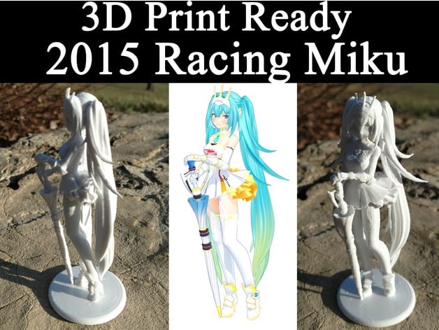 3D Print Ready 2015 Racing Miku