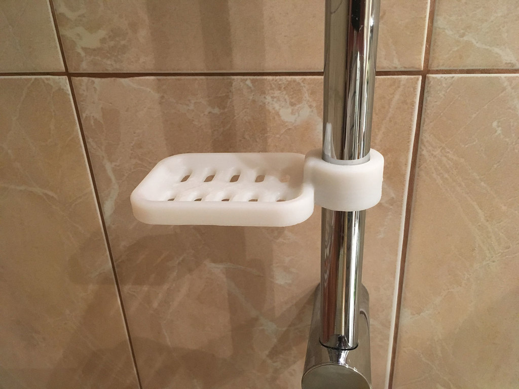 Soap Dish with a one-piece ring clamp