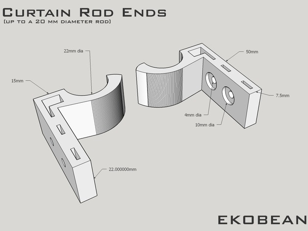 Curtain Rod Supports / Ends