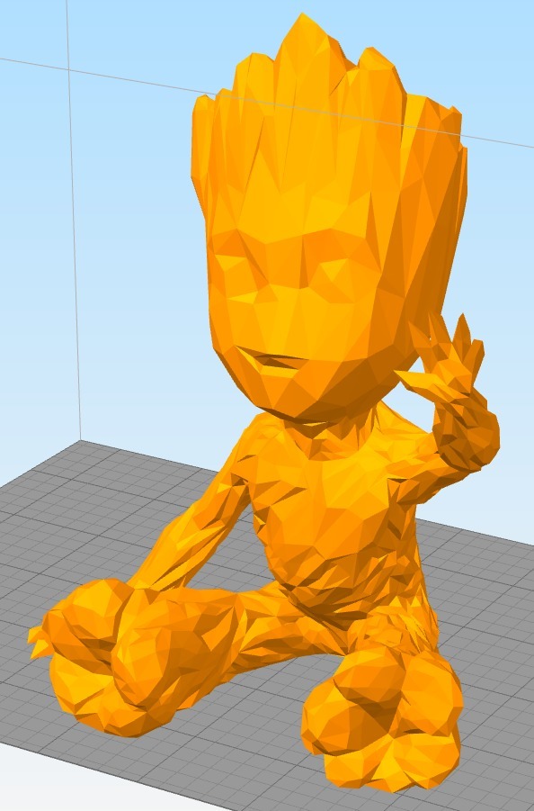 Low Poly Waving Baby Groot