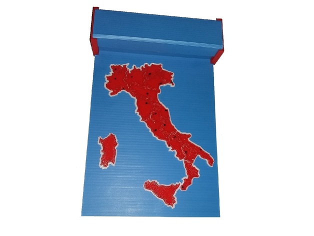 Italian region puzzle map with storage box