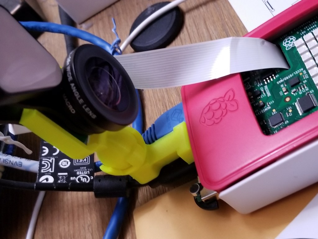 Raspbery Pi camera ball socket w/ usb & ethernet plugs