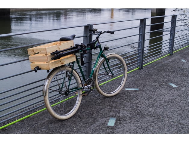 Wooden box Ikea mount for bicycle