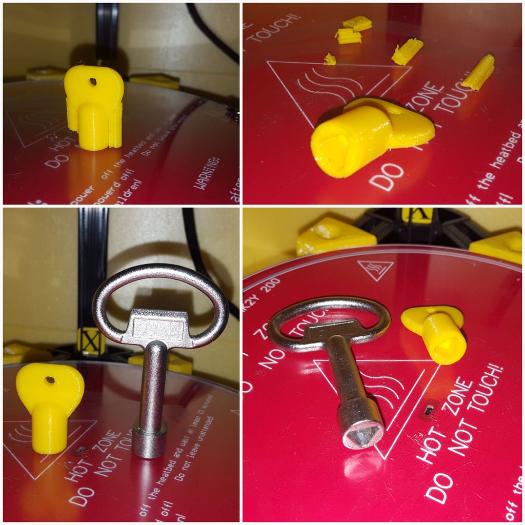 Triangular socket key 8 mm for locks, electrical Cabinet, Elevator, subway cars and trains. V1