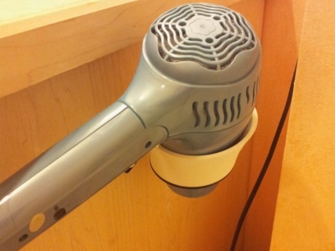 Hair Dryer Wall Holster - for wall or side of a cabinet.