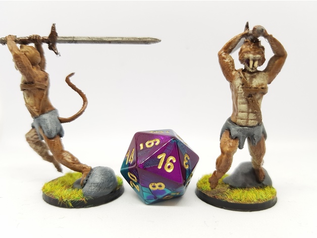 Image of Tabaxi Barbarian for 28mm tabletop gaming