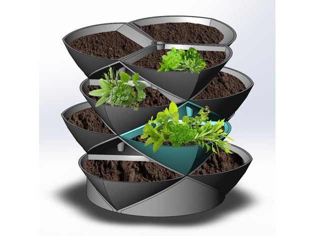 Stacking Planter Pods A New Concept In Vertical Nesting Herb And Flower Gardens Updated To Version 2