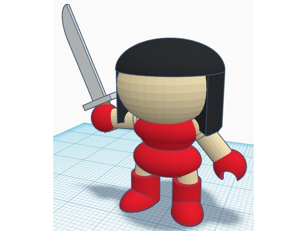 Cartoon Figure Sword Girl