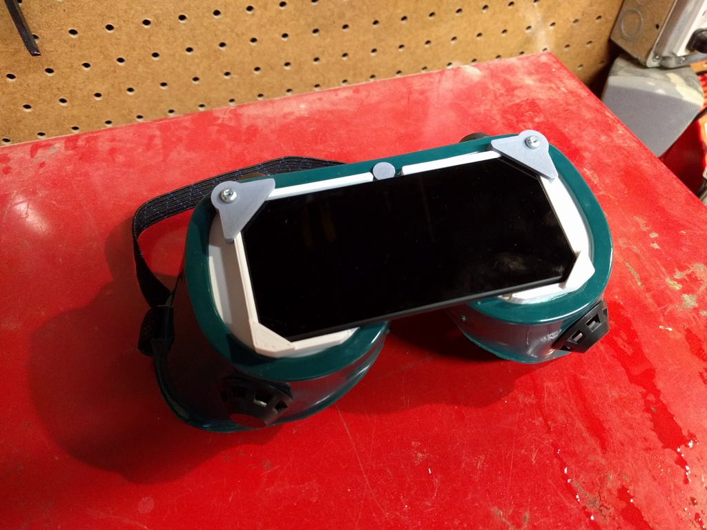 Welding glass to Harbor Freight goggles adapter for eclipse viewing