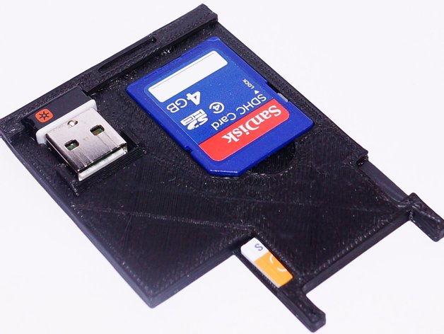 ExpressCard Storage Caddy for 54 mm & 34 mm Slots (SD card, micro SD card, Unifying receiver, USB stick)