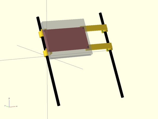 Parametric electric board holder for Mendels ReRap printer types.