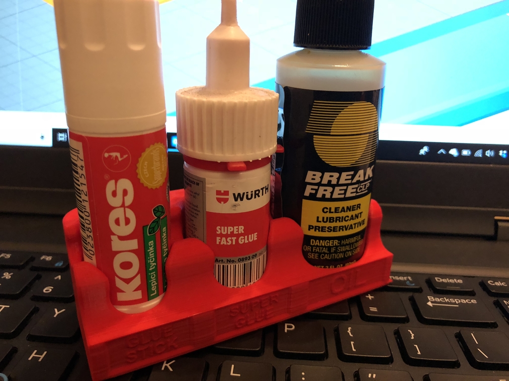 Desk Tidy for Glue Stick, Wurth Super Glue and oil